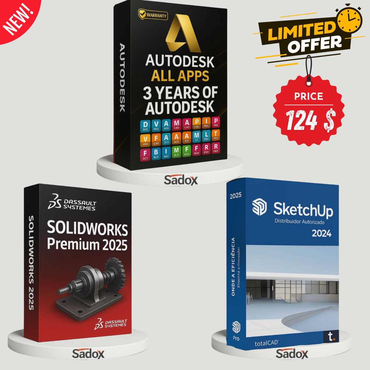 Engineering & Design Mega Bundle – Autodesk Full Apps + SolidWorks Premium 2025 + SketchUp Pro 2025 (Windows & macOS)
